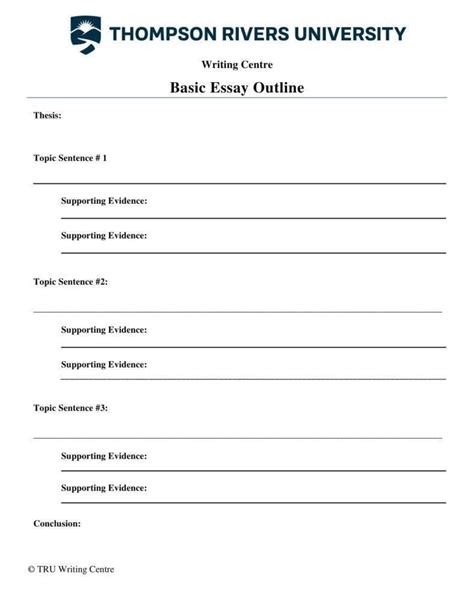 Basic Essay Outline Template