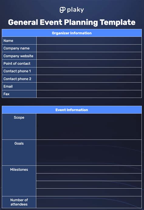 Basic Event Schedule Template