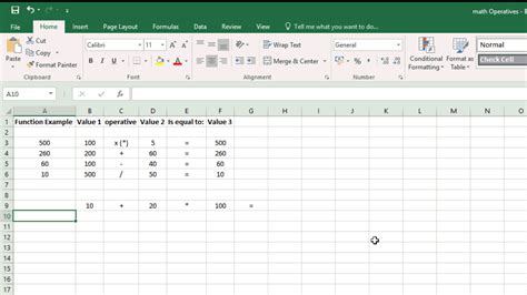 Basic Excel operations