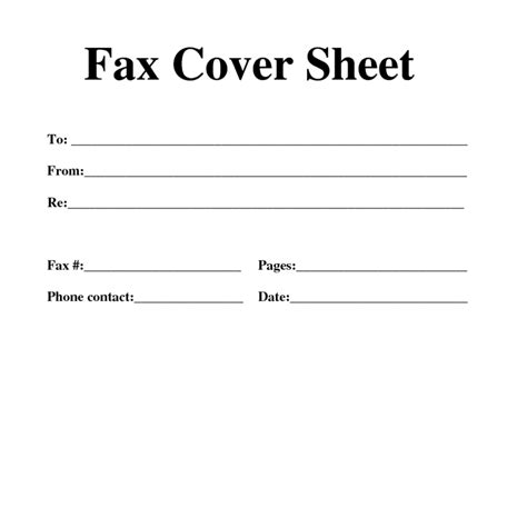 Basic Fax Cover Sheet Template