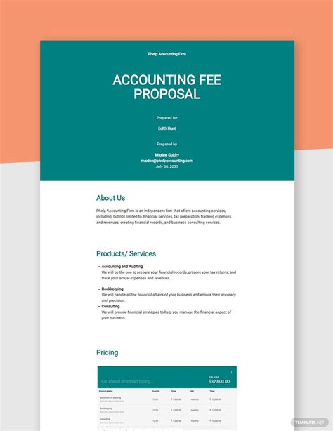 Basic Fee Proposal Template