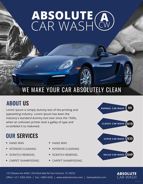 Basic Free Car Wash Flyer Template Designs