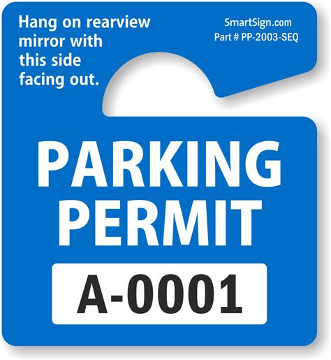 Basic Hanging Parking Permit Template