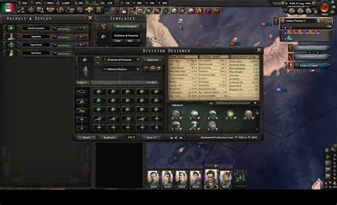 A basic infantry division template in Hearts of Iron 4