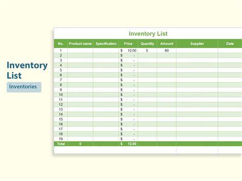 Basic Inventory Checklist Template