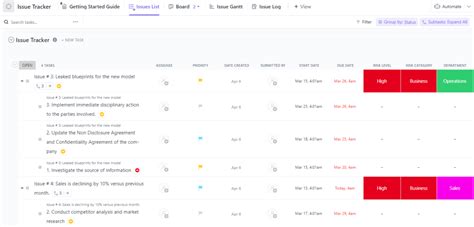 Basic Issue Tracking Template