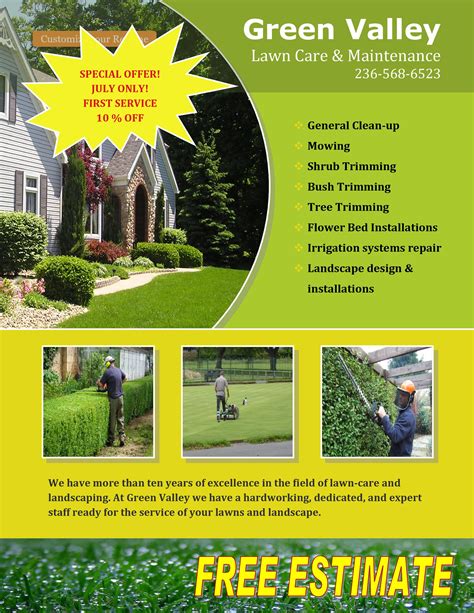 Basic Lawn Care Flyer Template