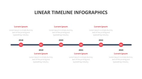 A simple linear timeline template suitable for most presentations.