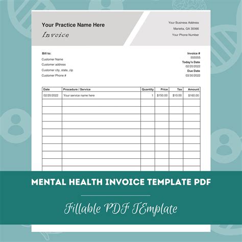 Basic Mental Health Invoice Template