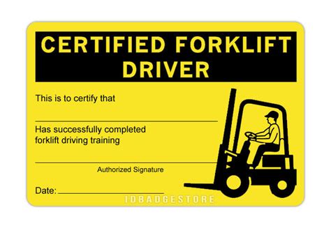 Basic OSHA Forklift Certification Card Templates