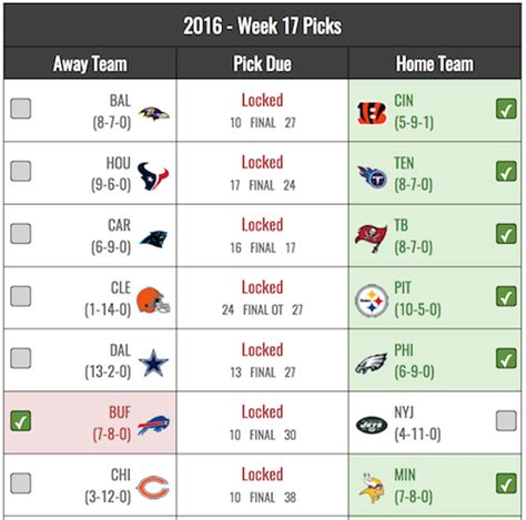 Basic Pick 'em Pool Template