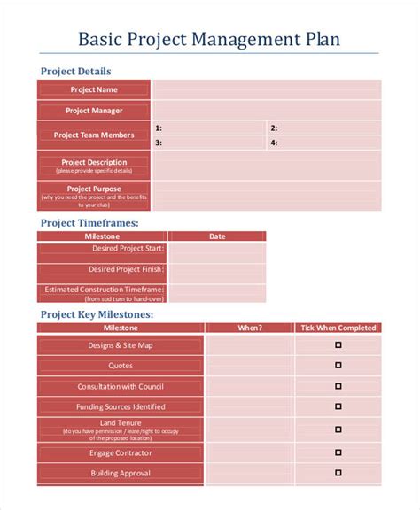 Basic Project Management Template