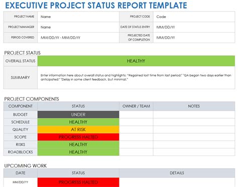 Basic Project Status Report Template