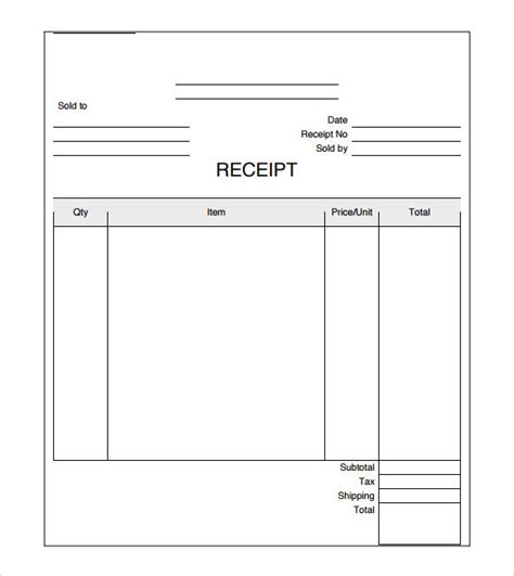 Basic Receipt Template