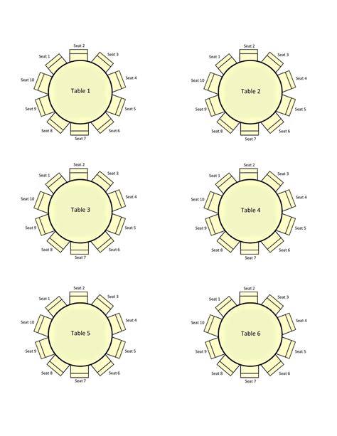 Basic Seating Chart Template