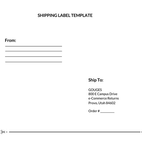 A basic 4x6 shipping label template design