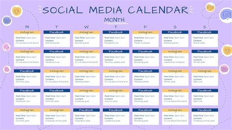 Basic Social Media Calendar