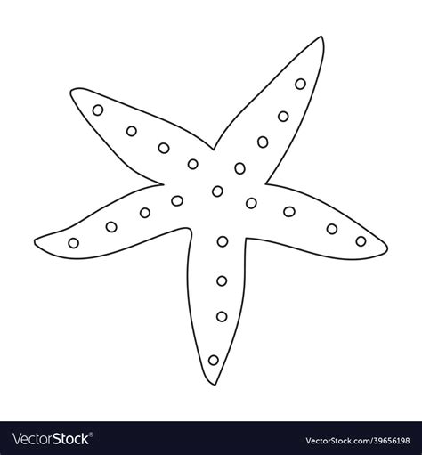 Basic Starfish Outline Template for Kids