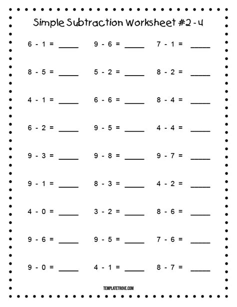 Basic Subtraction Template