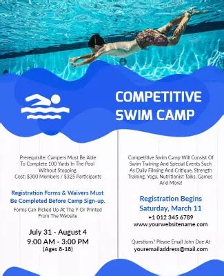 Basic Swimming Flyer Template