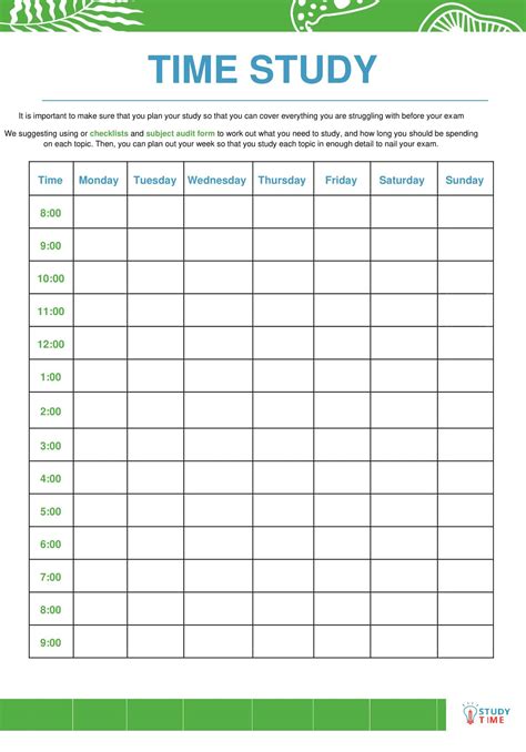 Basic time study template in Excel