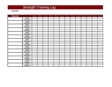 Basic Training Log Template