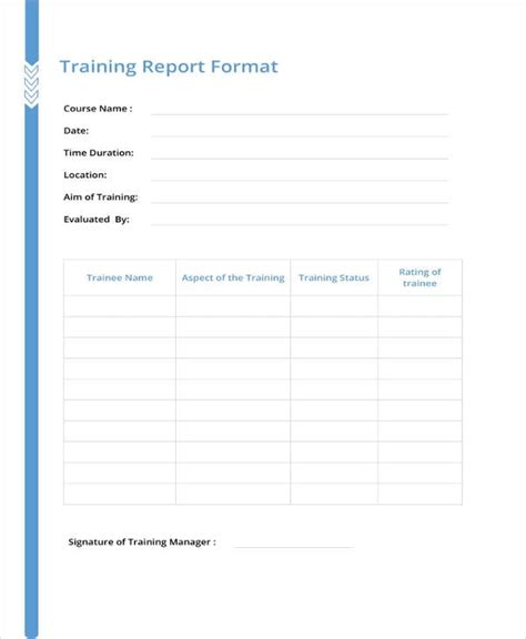 basic training report template