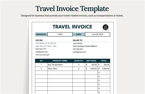 Basic Travel Invoice Form