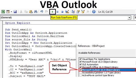 Basic VBA Code for Outlook Integration