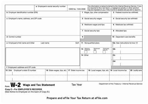 Basic W-2 Form Template