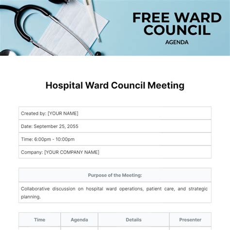 Basic Ward Council Agenda Template