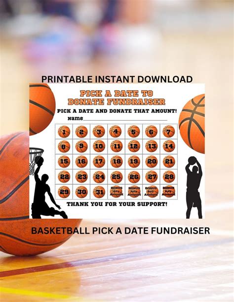 Basketball Calendar Fundraiser Design