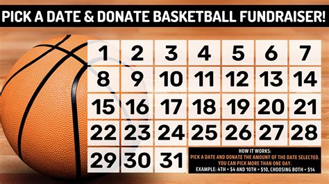 Free Basketball Calendar Fundraiser Template