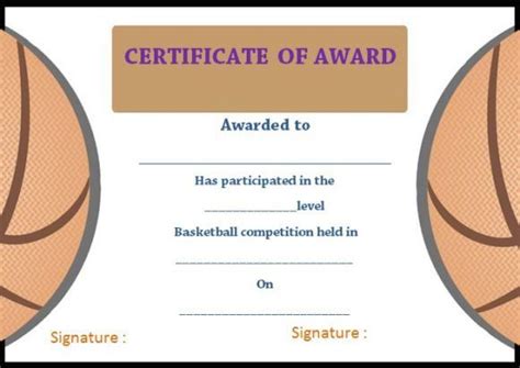 Basketball Camp Certificate Template Design Inspiration