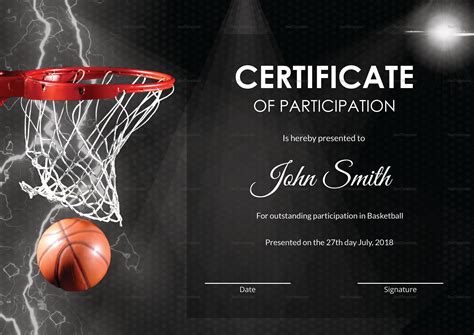 Basketball Camp Certificate Template Design