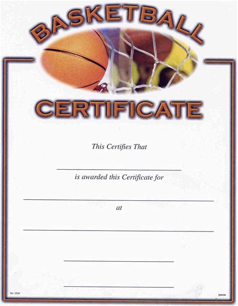 Basketball Camp Certificate Template PDF