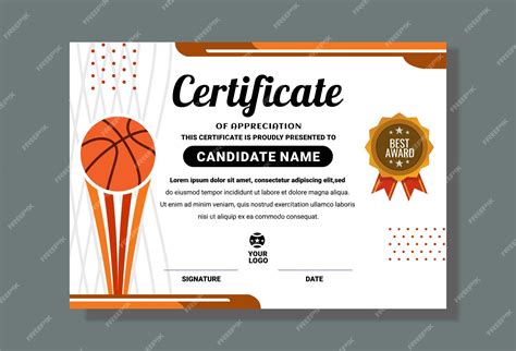 Basketball Championship Certificate Template