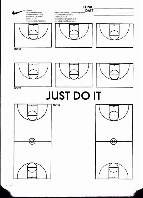 Excel basketball court template