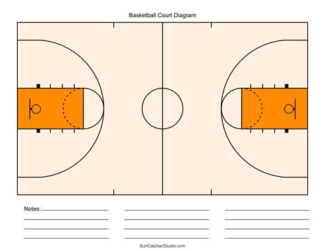 Printable basketball court template