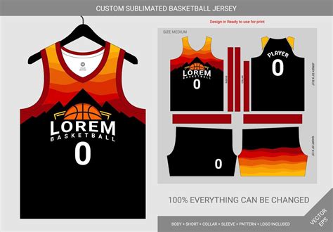 Customizable blank basketball jersey template 2