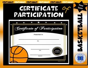 Basketball Leadership Certificate Template