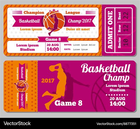 Basketball Ticket Template 2