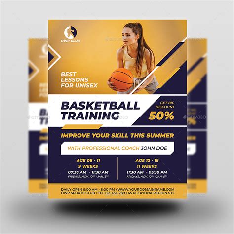 Basketball Training Flyer Color Typography