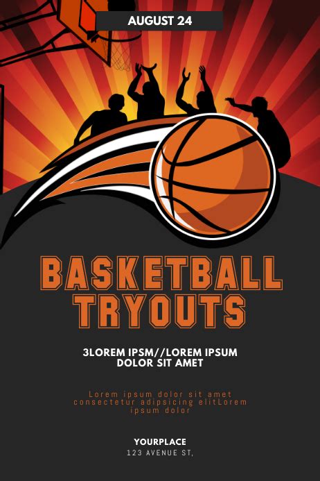 Basketball Tryout Flyer Template Design