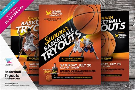 Basketball Tryouts Flyer Template Color Scheme Example