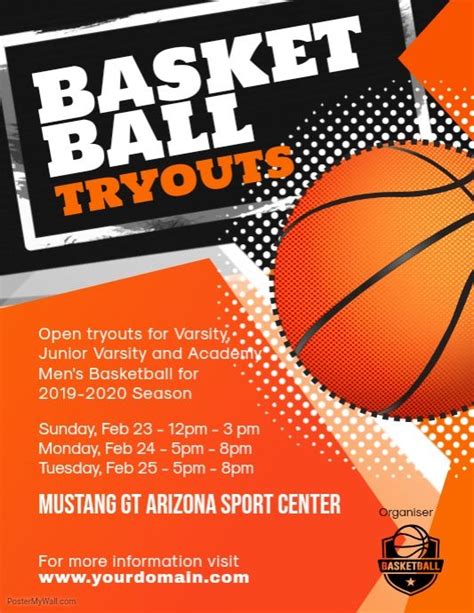 Basketball Tryouts Flyer Template Layout Example