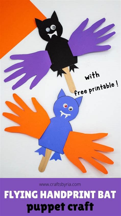 Bat handprint art crafts