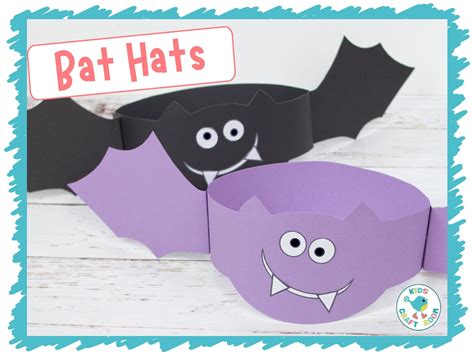 A bat hat template with a fun and playful design, featuring colorful stripes