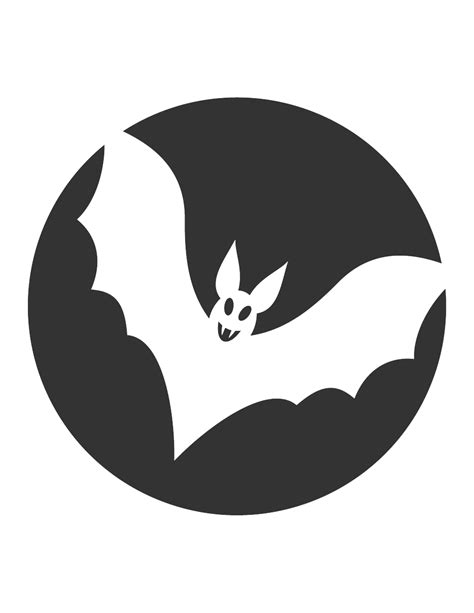 A bat in flight pumpkin carving template