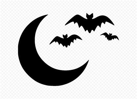 Bat and Moon Silhouette